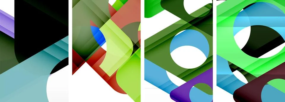 Abstract background set, showcasing a dynamic interplay of triangles. Fusion of Stock Illustration