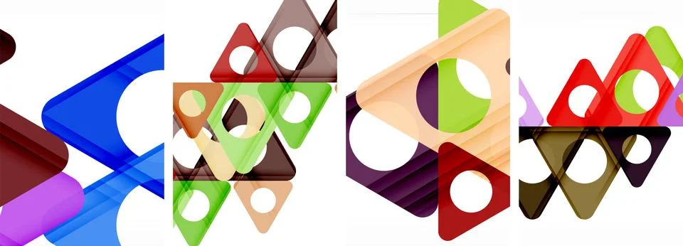 Abstract background set, showcasing a dynamic interplay of triangles. Fusion of Stock Illustration