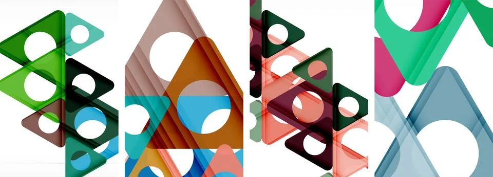 Abstract background set, showcasing a dynamic interplay of triangles. Fusion of Stock Illustration