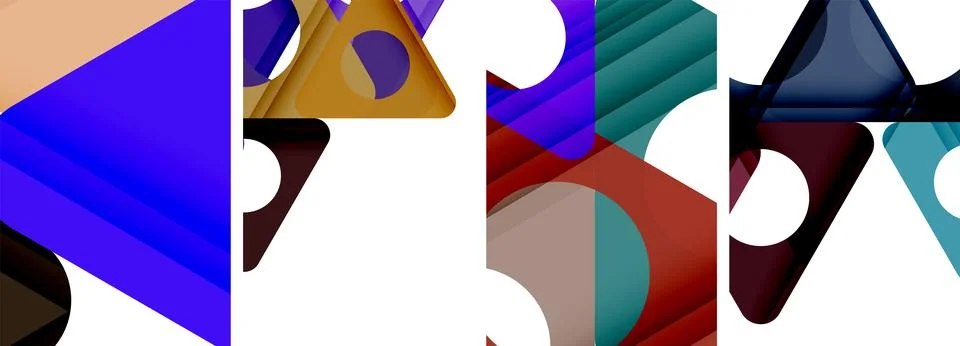 Abstract background set, showcasing a dynamic interplay of triangles. Fusion of Stock Illustration