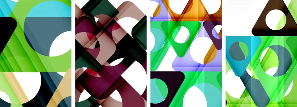 Abstract background set, showcasing a dynamic interplay of triangles. Fusion of Stock Illustration