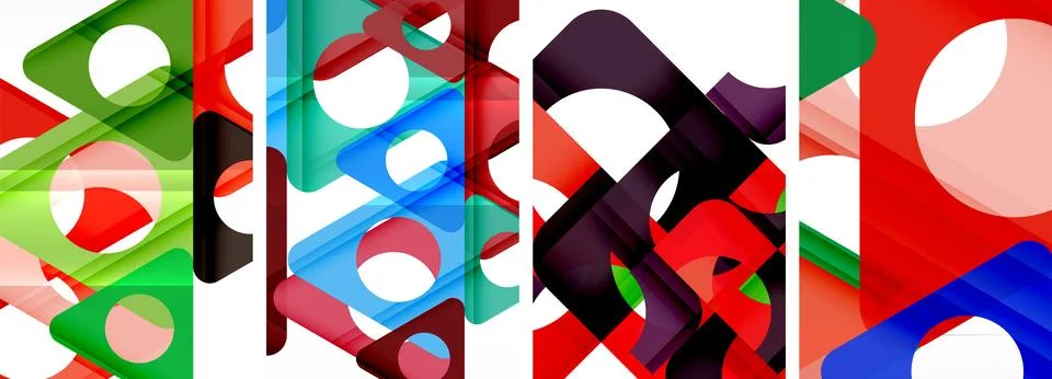 Abstract background set, showcasing a dynamic interplay of triangles. Fusion of Stock Illustration