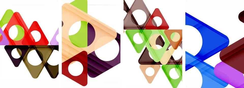 Abstract background set, showcasing a dynamic interplay of triangles. Fusion of Stock Illustration