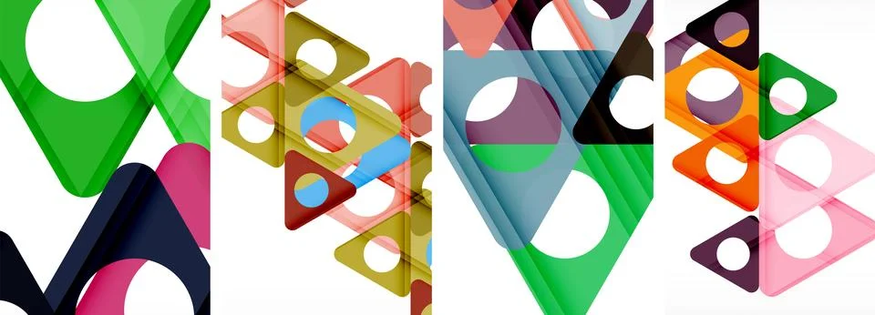 Abstract background set, showcasing a dynamic interplay of triangles. Fusion of Stock Illustration