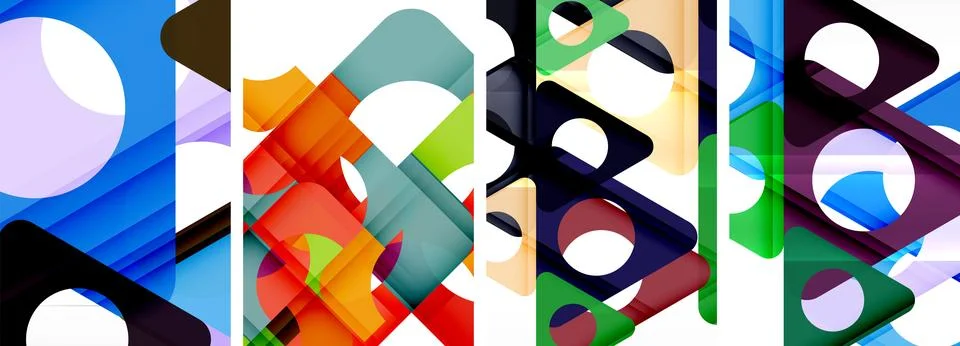 Abstract background set, showcasing a dynamic interplay of triangles. Fusion of Stock Illustration