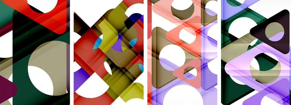 Abstract background set, showcasing a dynamic interplay of triangles. Fusion of Stock Illustration