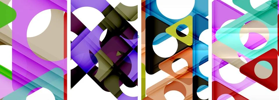 Abstract background set, showcasing a dynamic interplay of triangles. Fusion of Stock Illustration