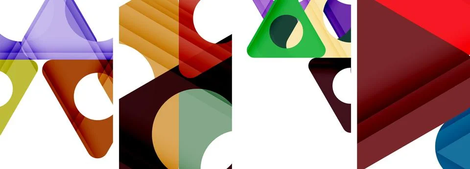 Abstract background set, showcasing a dynamic interplay of triangles. Fusion of Stock Illustration