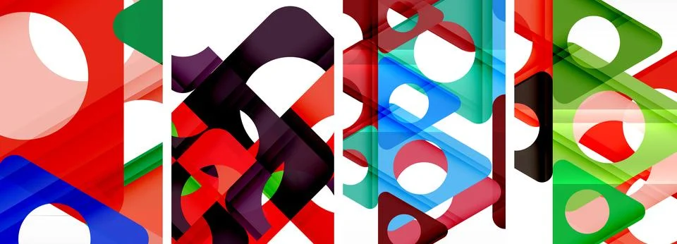 Abstract background set, showcasing a dynamic interplay of triangles. Fusion of Stock Illustration