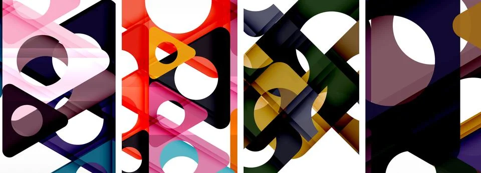 Abstract background set, showcasing a dynamic interplay of triangles. Fusion of Stock Illustration