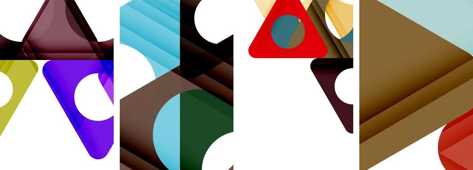 Abstract background set, showcasing a dynamic interplay of triangles. Fusion of Stock Illustration