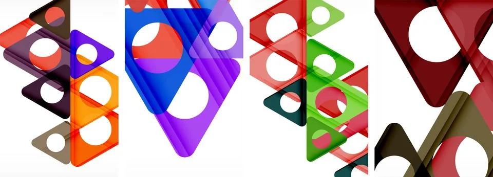 Abstract background set, showcasing a dynamic interplay of triangles. Fusion of Stock Illustration
