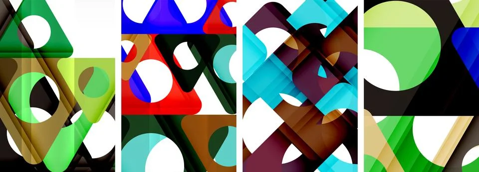 Abstract background set, showcasing a dynamic interplay of triangles. Fusion of Stock Illustration