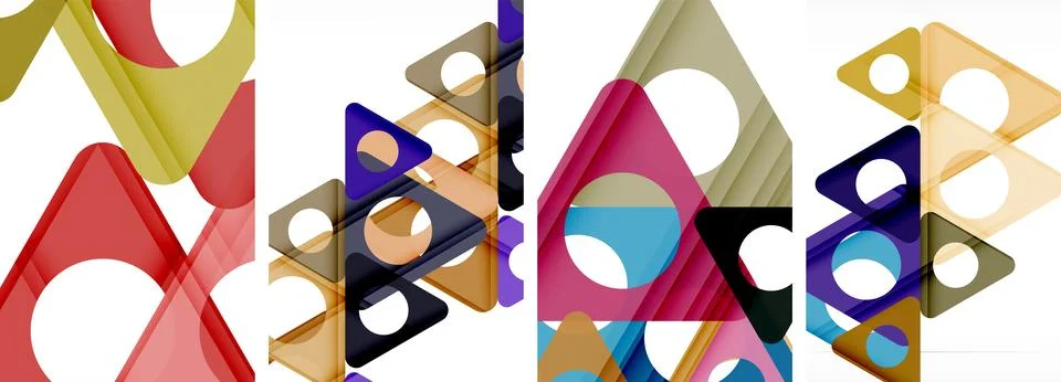 Abstract background set, showcasing a dynamic interplay of triangles. Fusion of Stock Illustration