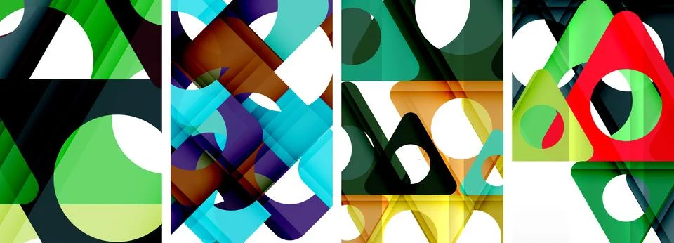 Abstract background set, showcasing a dynamic interplay of triangles. Fusion of Stock Illustration