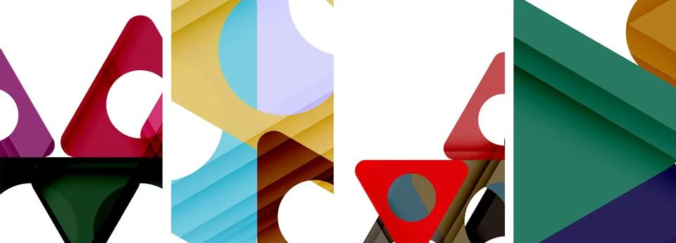 Abstract background set, showcasing a dynamic interplay of triangles. Fusion of Stock Illustration