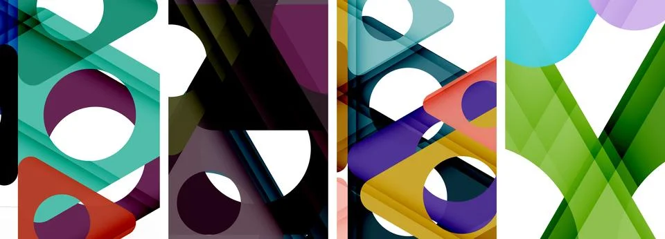Abstract background set, showcasing a dynamic interplay of triangles. Fusion of Stock Illustration