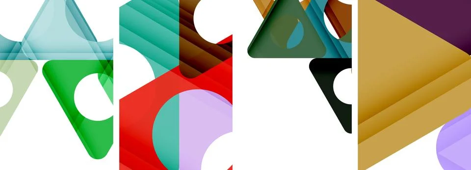 Abstract background set, showcasing a dynamic interplay of triangles. Fusion of Stock Illustration