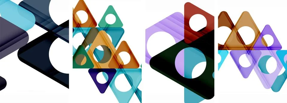 Abstract background set, showcasing a dynamic interplay of triangles. Fusion of Stock Illustration