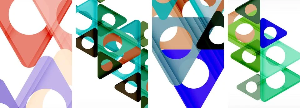 Abstract background set, showcasing a dynamic interplay of triangles. Fusion of Stock Illustration