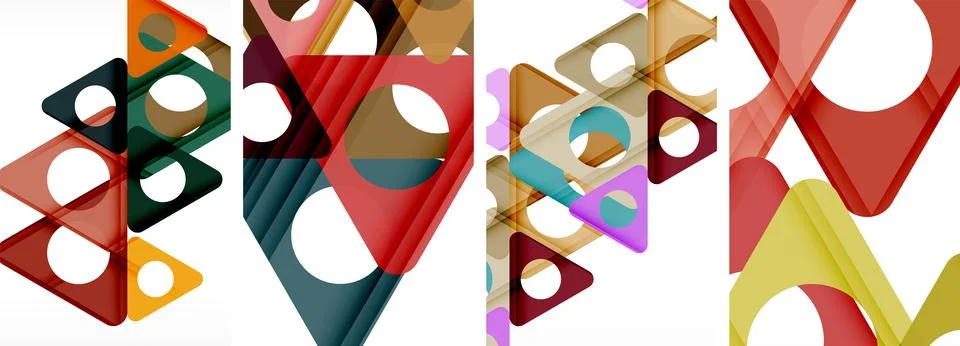 Abstract background set, showcasing a dynamic interplay of triangles. Fusion of Stock Illustration