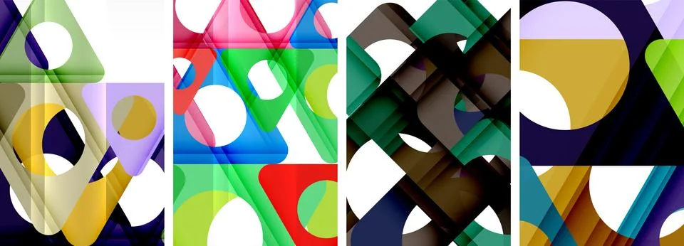 Abstract background set, showcasing a dynamic interplay of triangles. Fusion of Stock Illustration