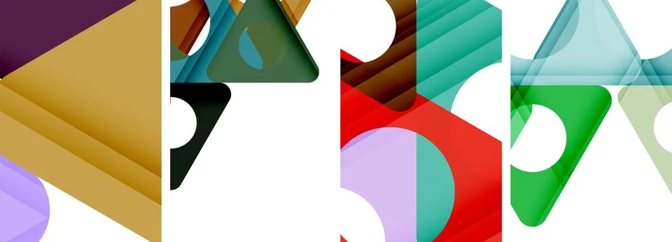 Abstract background set, showcasing a dynamic interplay of triangles. Fusion of Stock Illustration