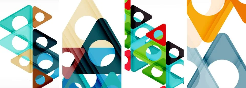 Abstract background set, showcasing a dynamic interplay of triangles. Fusion of Stock Illustration