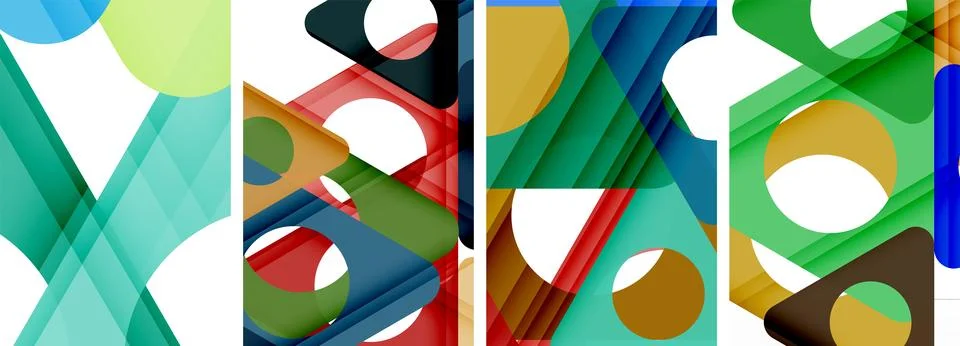 Abstract background set, showcasing a dynamic interplay of triangles. Fusion of Stock Illustration
