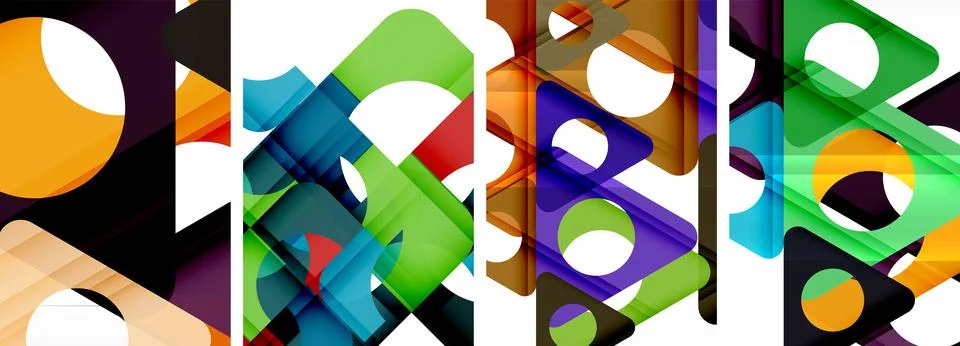 Abstract background set, showcasing a dynamic interplay of triangles. Fusion of Stock Illustration