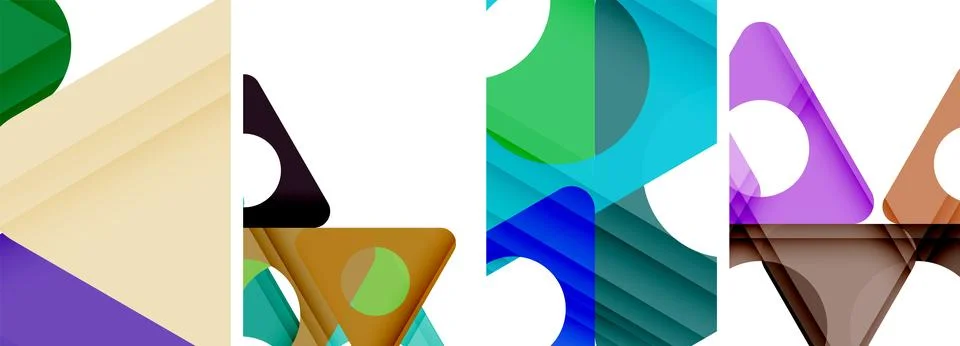 Abstract background set, showcasing a dynamic interplay of triangles. Fusion of Stock Illustration