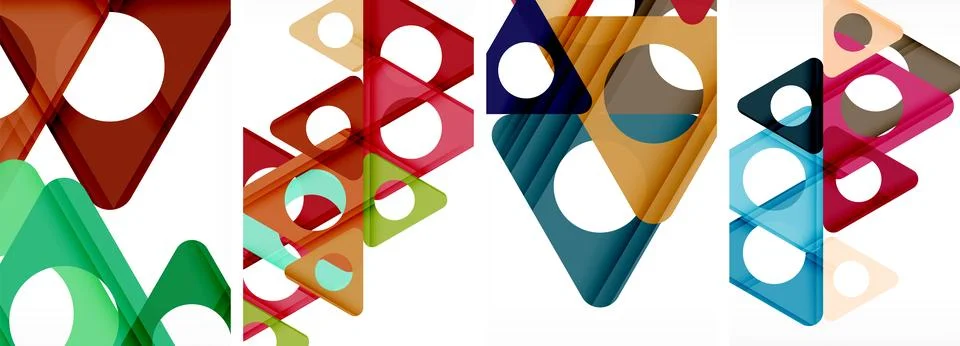Abstract background set, showcasing a dynamic interplay of triangles. Fusion of Stock Illustration