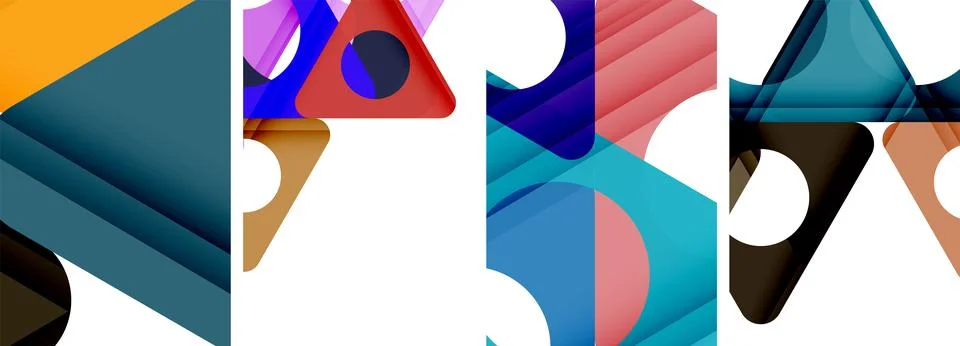 Abstract background set, showcasing a dynamic interplay of triangles. Fusion of Stock Illustration