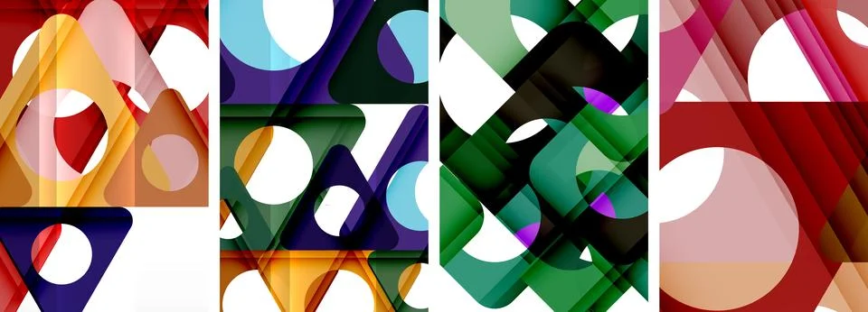 Abstract background set, showcasing a dynamic interplay of triangles. Fusion of Stock Illustration
