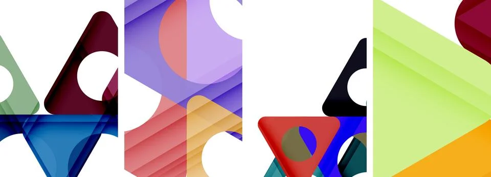 Abstract background set, showcasing a dynamic interplay of triangles. Fusion of Stock Illustration