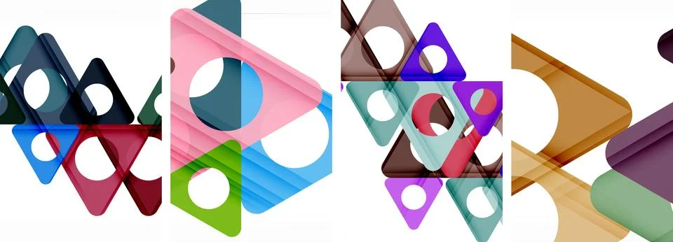 Abstract background set, showcasing a dynamic interplay of triangles. Fusion of Stock Illustration