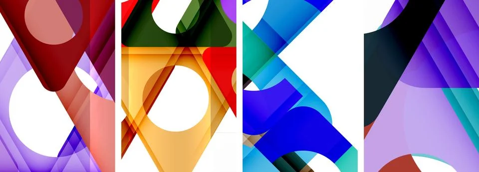 Abstract background set, showcasing a dynamic interplay of triangles. Fusion of Stock Illustration