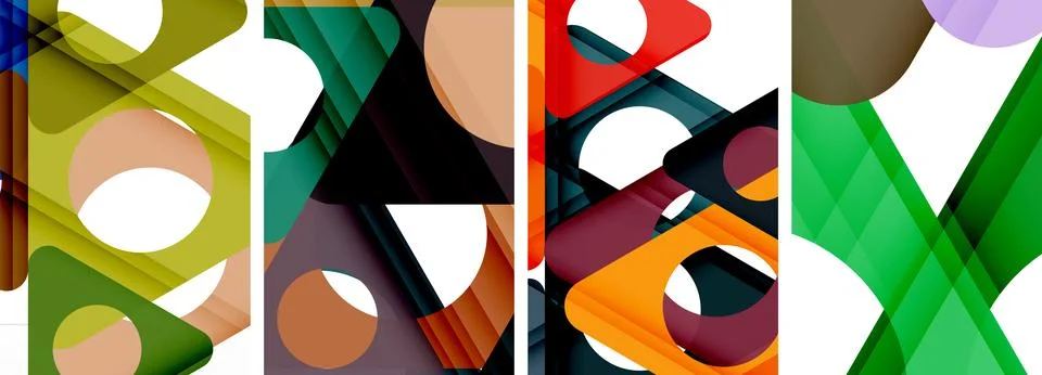 Abstract background set, showcasing a dynamic interplay of triangles. Fusion of Stock Illustration