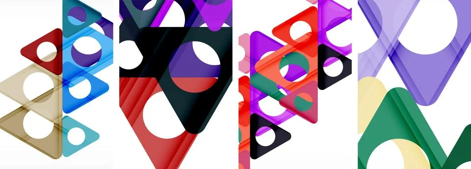 Abstract background set, showcasing a dynamic interplay of triangles. Fusion of Stock Illustration