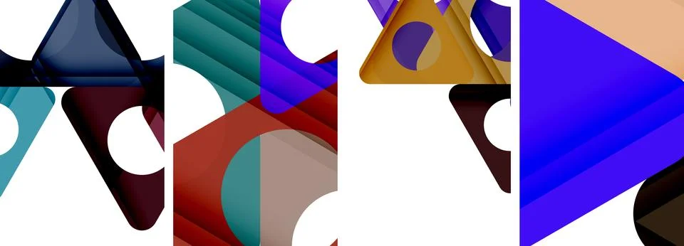 Abstract background set, showcasing a dynamic interplay of triangles. Fusion of Stock Illustration