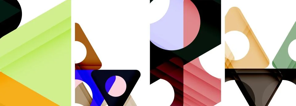 Abstract background set, showcasing a dynamic interplay of triangles. Fusion of Stock Illustration