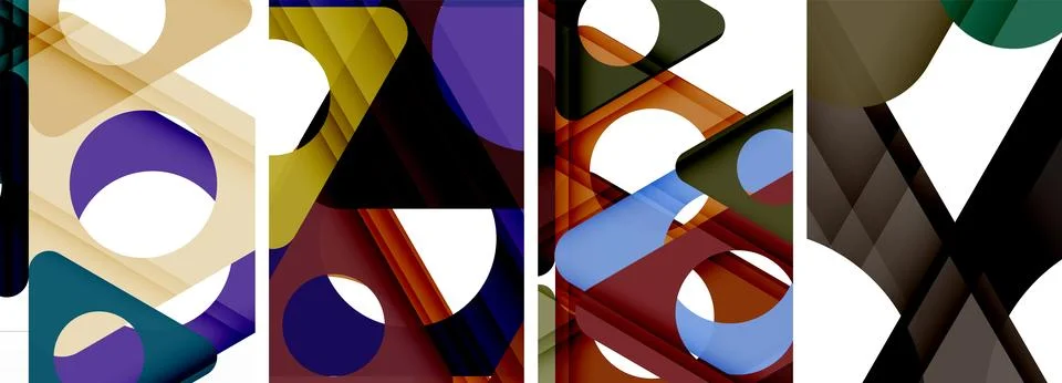 Abstract background set, showcasing a dynamic interplay of triangles. Fusion of Stock Illustration