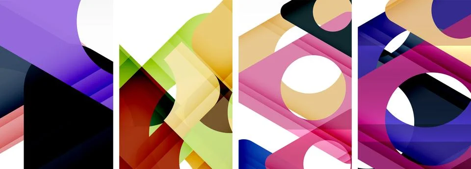 Abstract background set, showcasing a dynamic interplay of triangles. Fusion of Stock Illustration