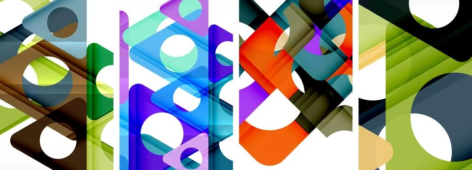 Abstract background set, showcasing a dynamic interplay of triangles. Fusion of Stock Illustration