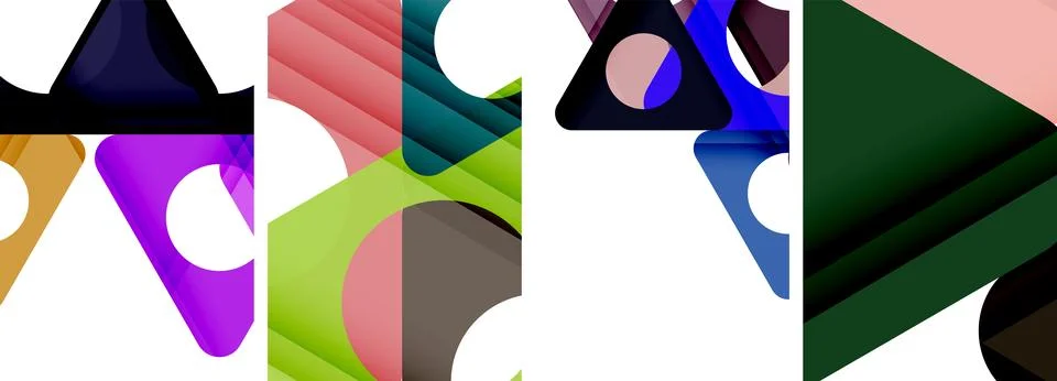 Abstract background set, showcasing a dynamic interplay of triangles. Fusion of Stock Illustration
