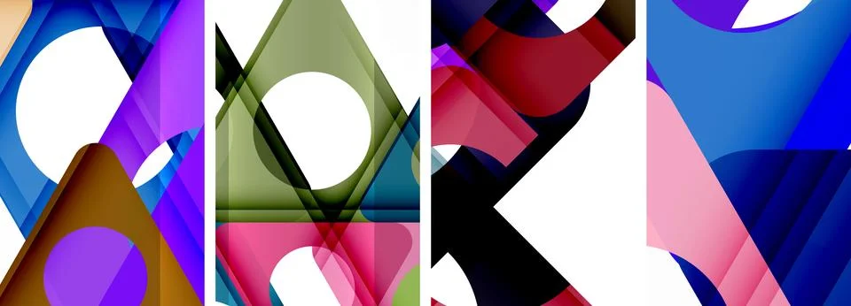 Abstract background set, showcasing a dynamic interplay of triangles. Fusion of Stock Illustration