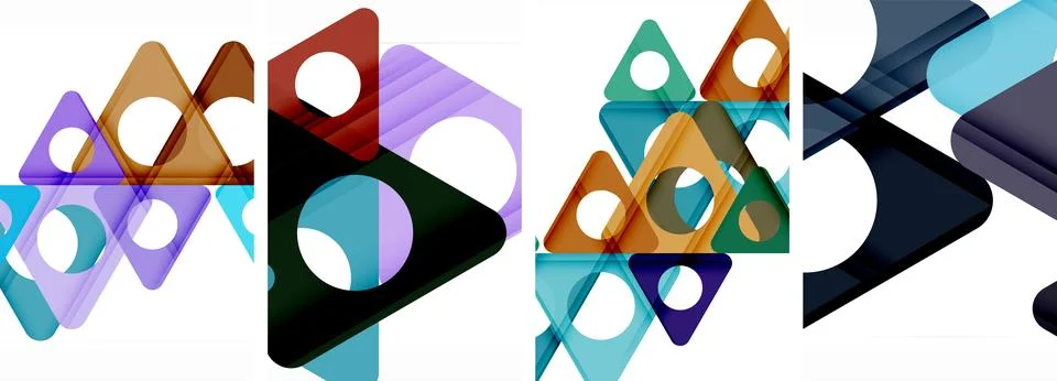 Abstract background set, showcasing a dynamic interplay of triangles. Fusion of Stock Illustration
