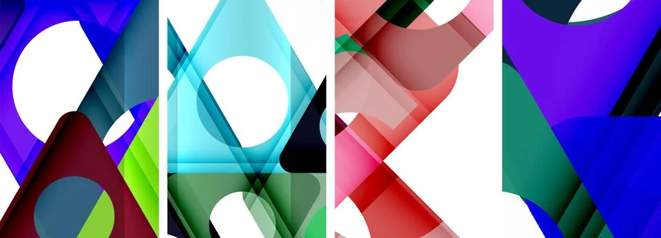 Abstract background set, showcasing a dynamic interplay of triangles. Fusion of Stock Illustration
