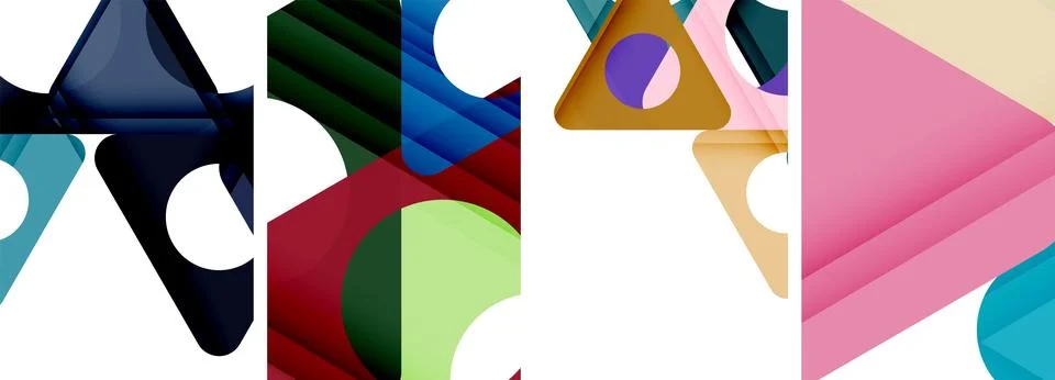 Abstract background set, showcasing a dynamic interplay of triangles. Fusion of Stock Illustration