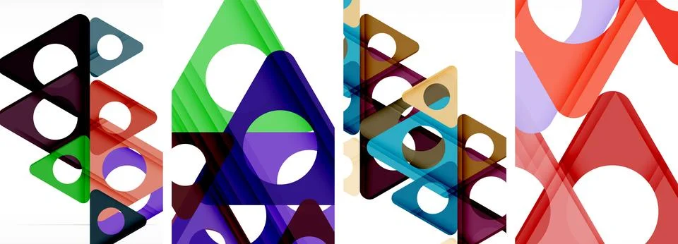 Abstract background set, showcasing a dynamic interplay of triangles. Fusion of Stock Illustration
